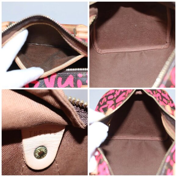 LOUIS VUITTON Monogram Graffiti Speedy 30 Hand Bag Pink M93704 LV Auth 115047AV - Picture 15 of 16